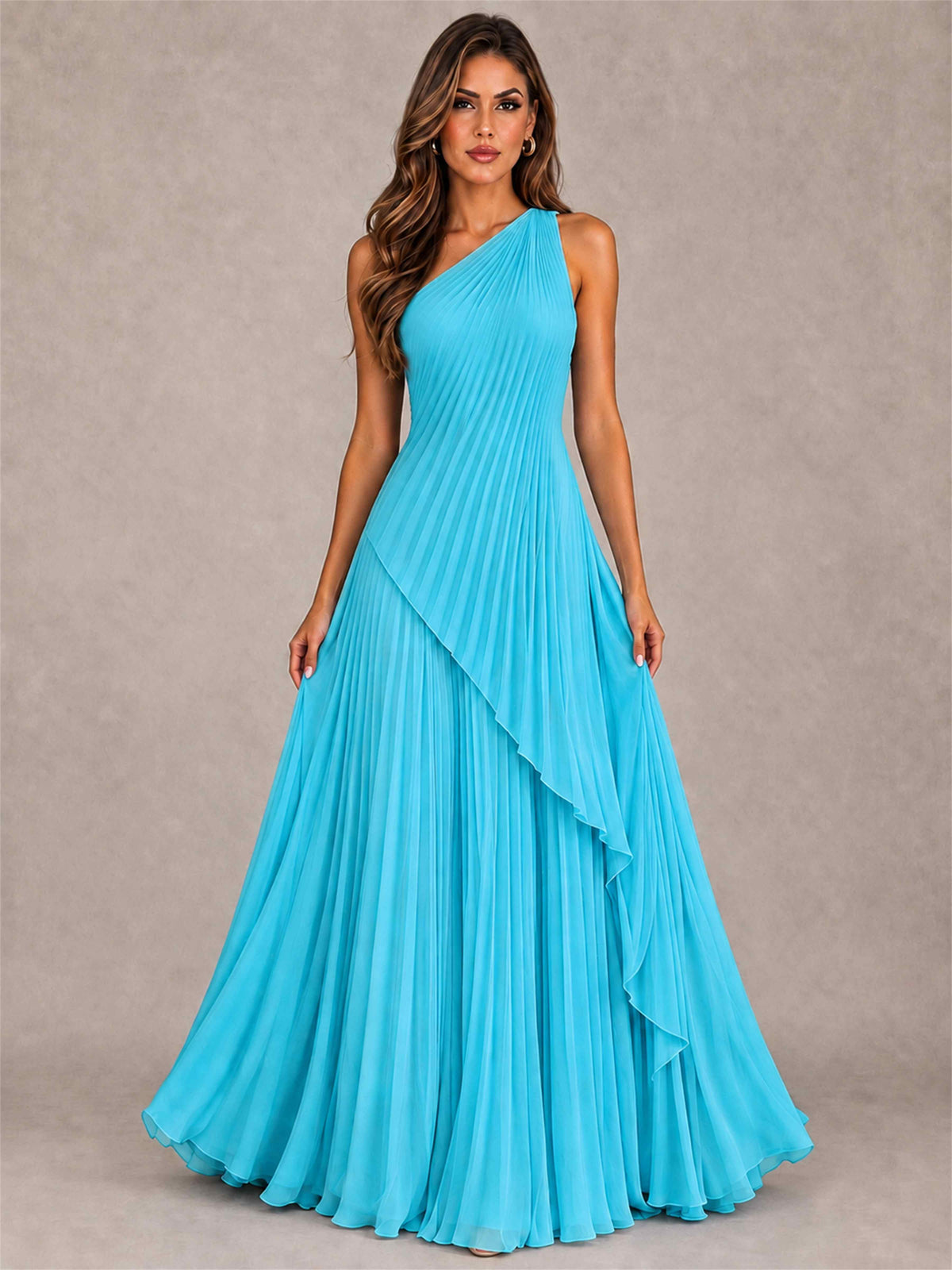 Elegant One Shoulder Pleated Chiffon Formal Dress