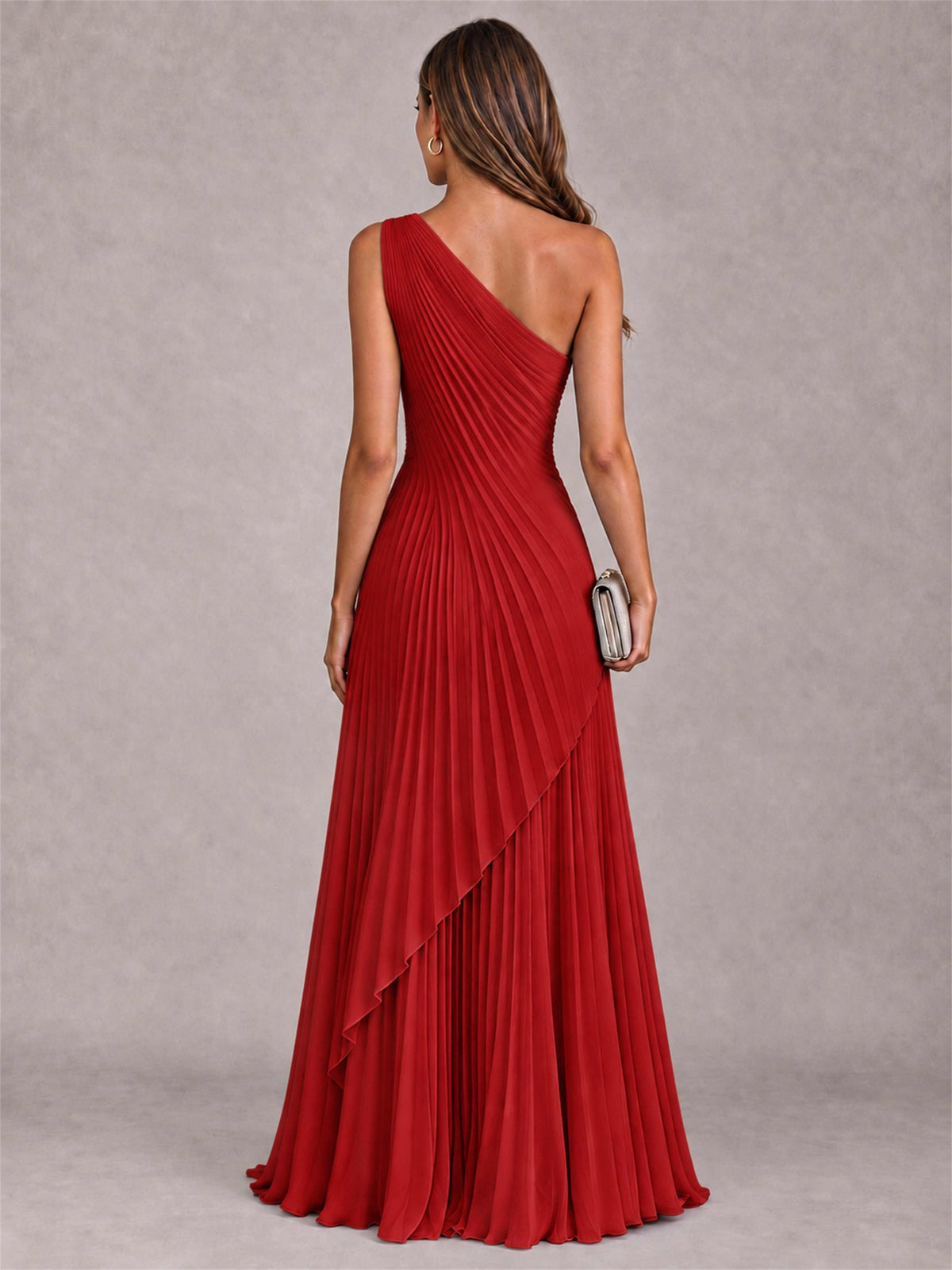 Elegant One Shoulder Pleated Chiffon Formal Dress
