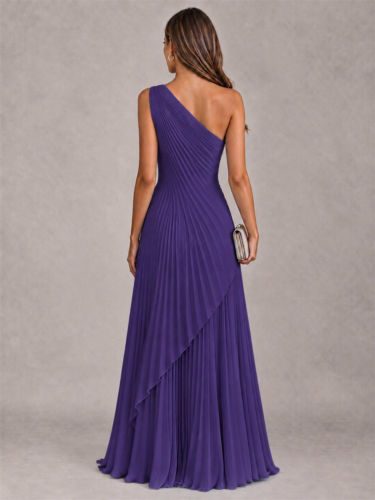 Elegant One Shoulder Pleated Chiffon Formal Dress