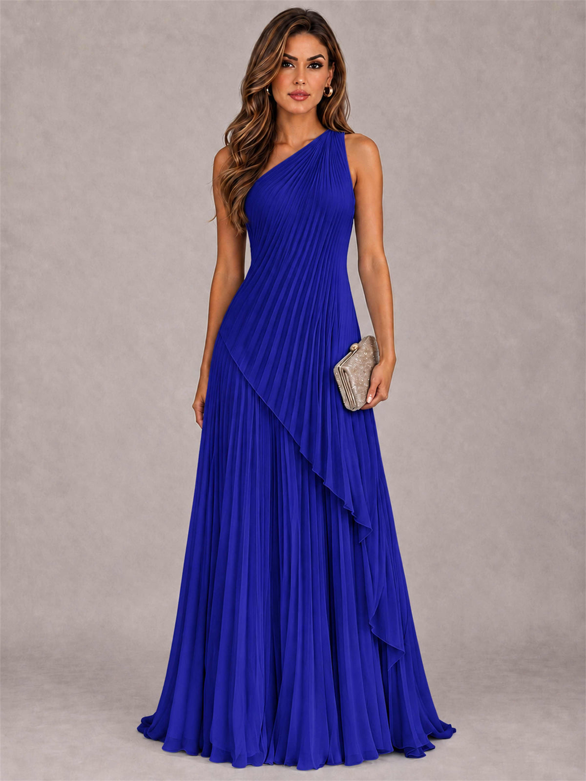 Elegant One Shoulder Pleated Chiffon Formal Dress