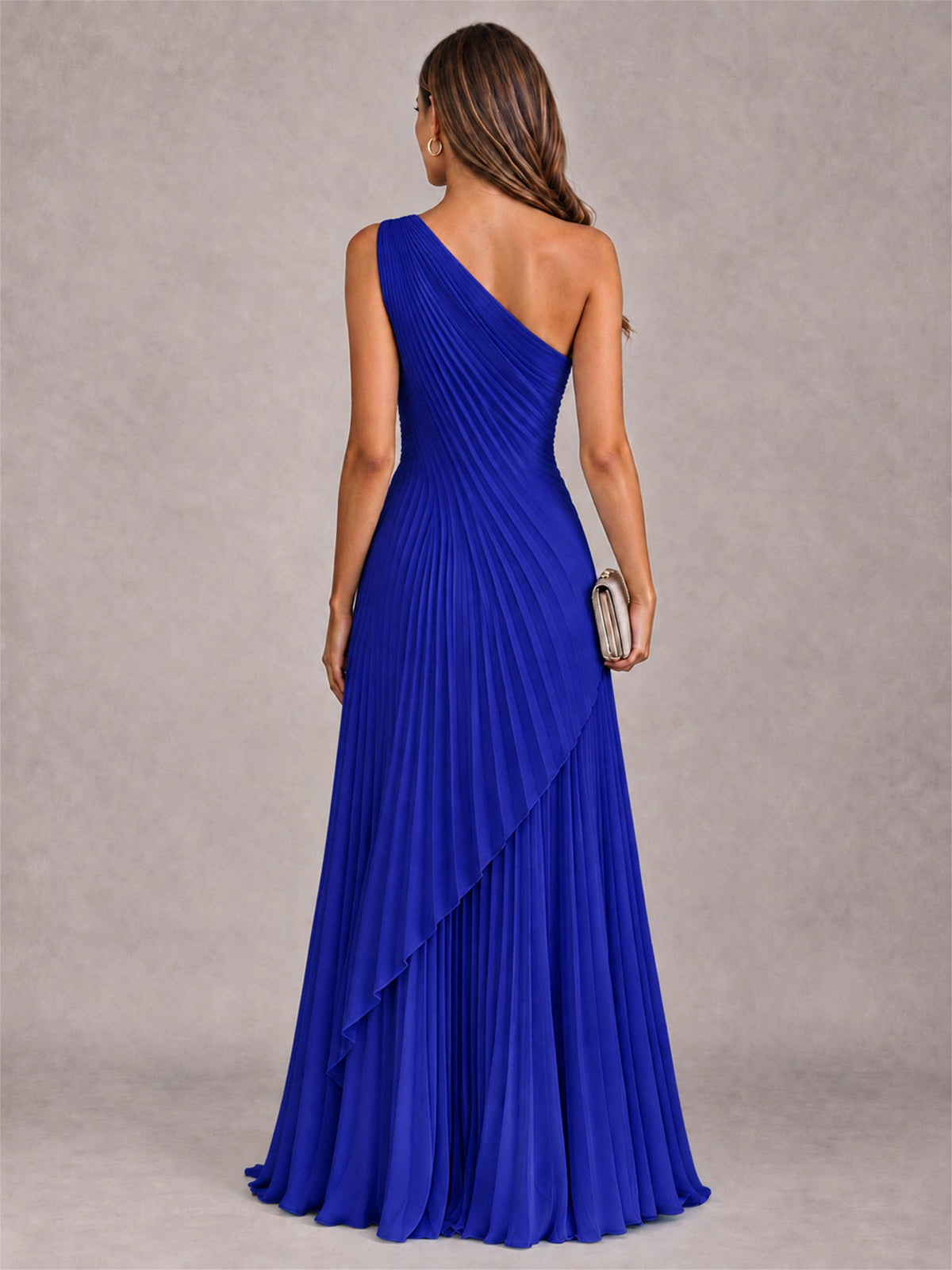 Elegant One Shoulder Pleated Chiffon Formal Dress