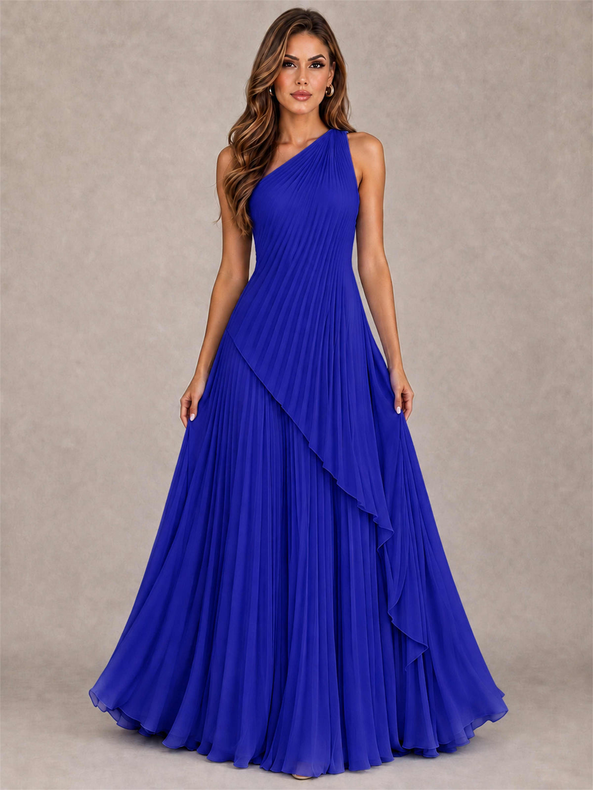 Elegant One Shoulder Pleated Chiffon Formal Dress