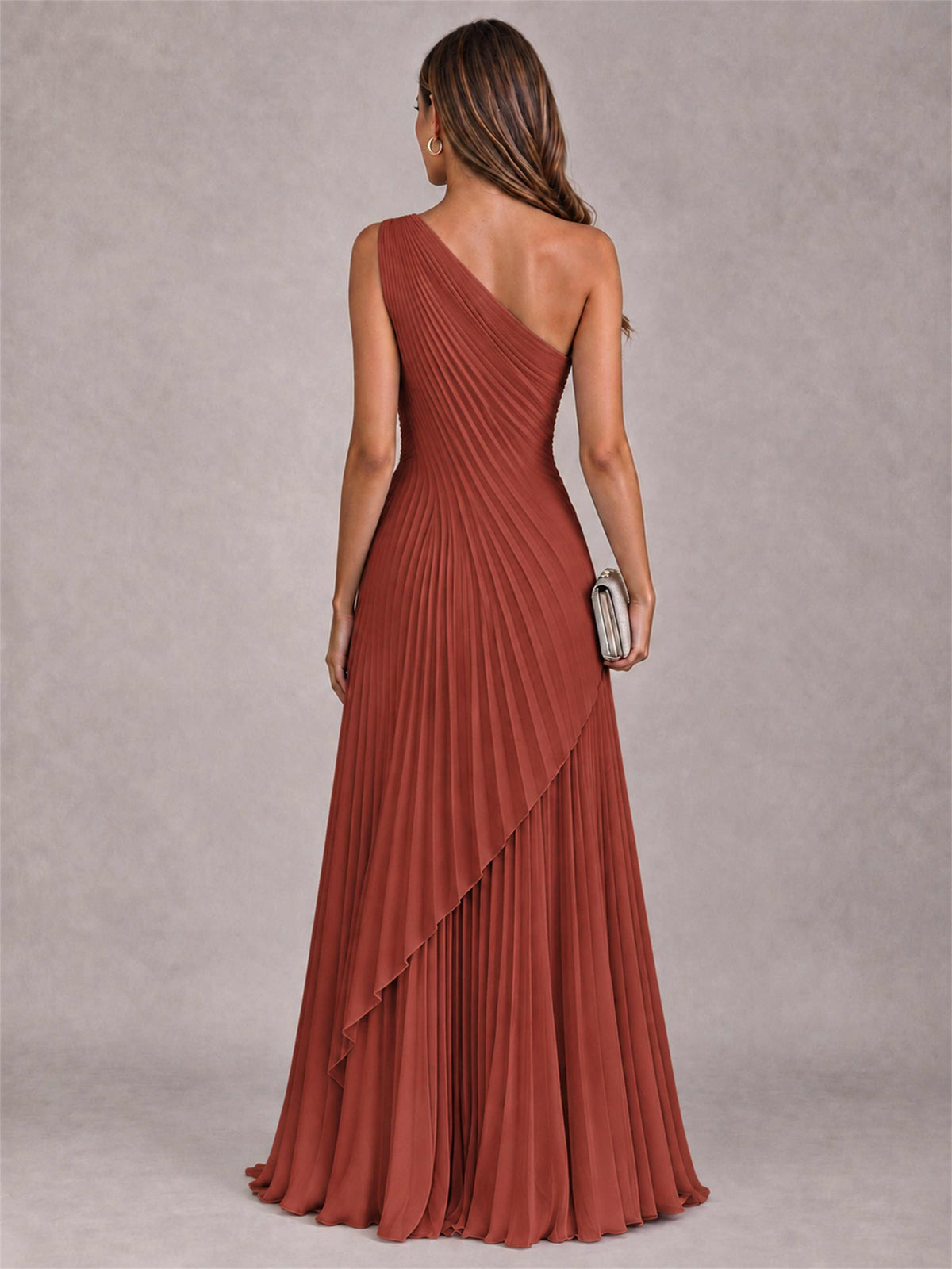 Elegant One Shoulder Pleated Chiffon Formal Dress