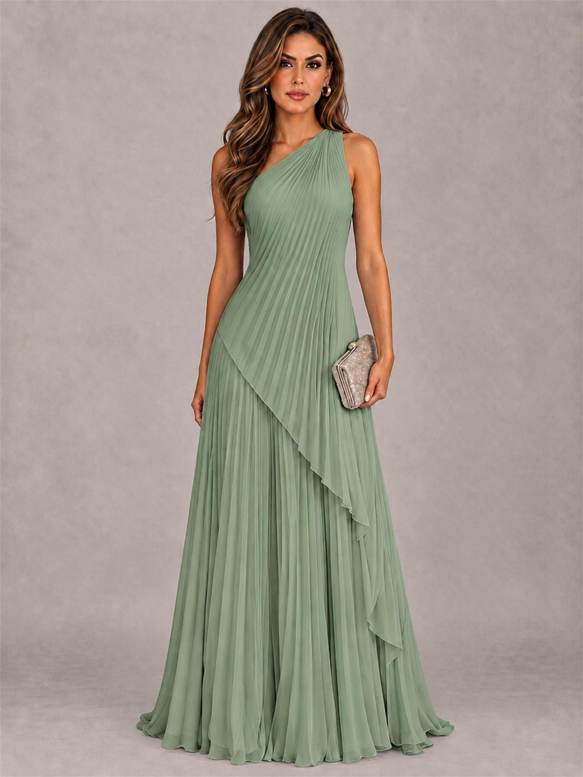 Elegant One Shoulder Pleated Chiffon Formal Dress