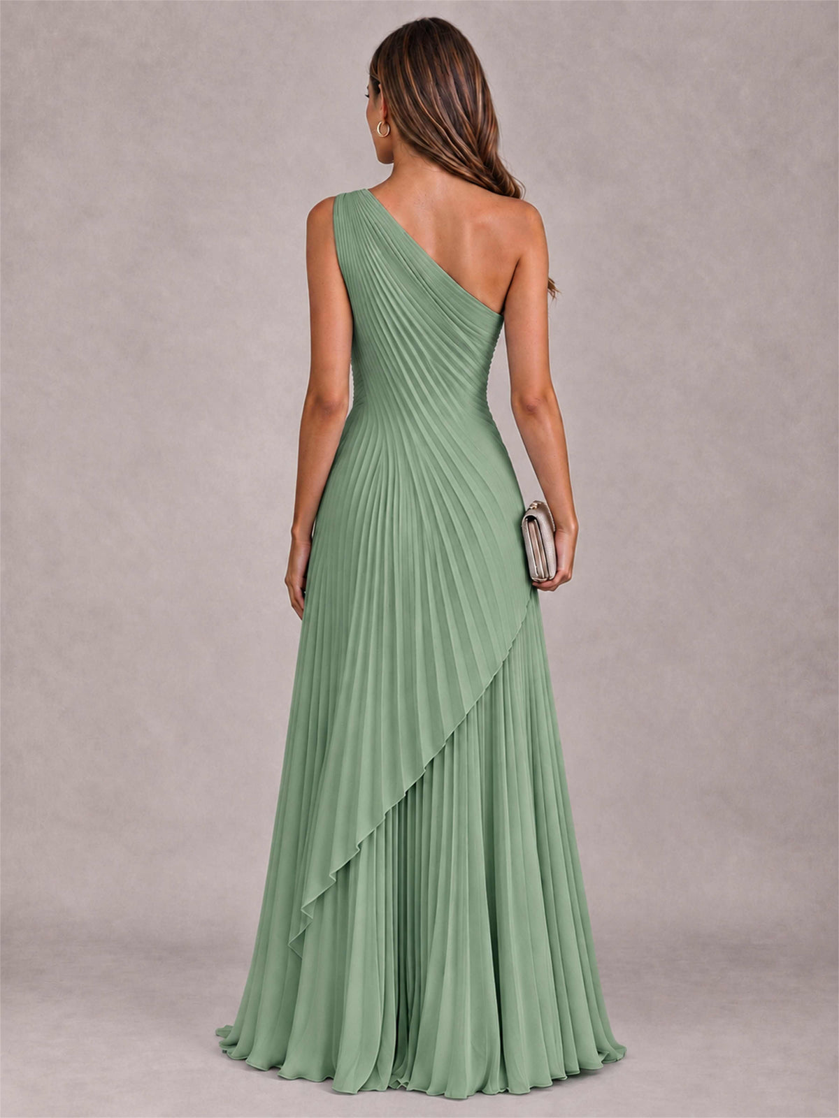 Elegant One Shoulder Pleated Chiffon Formal Dress