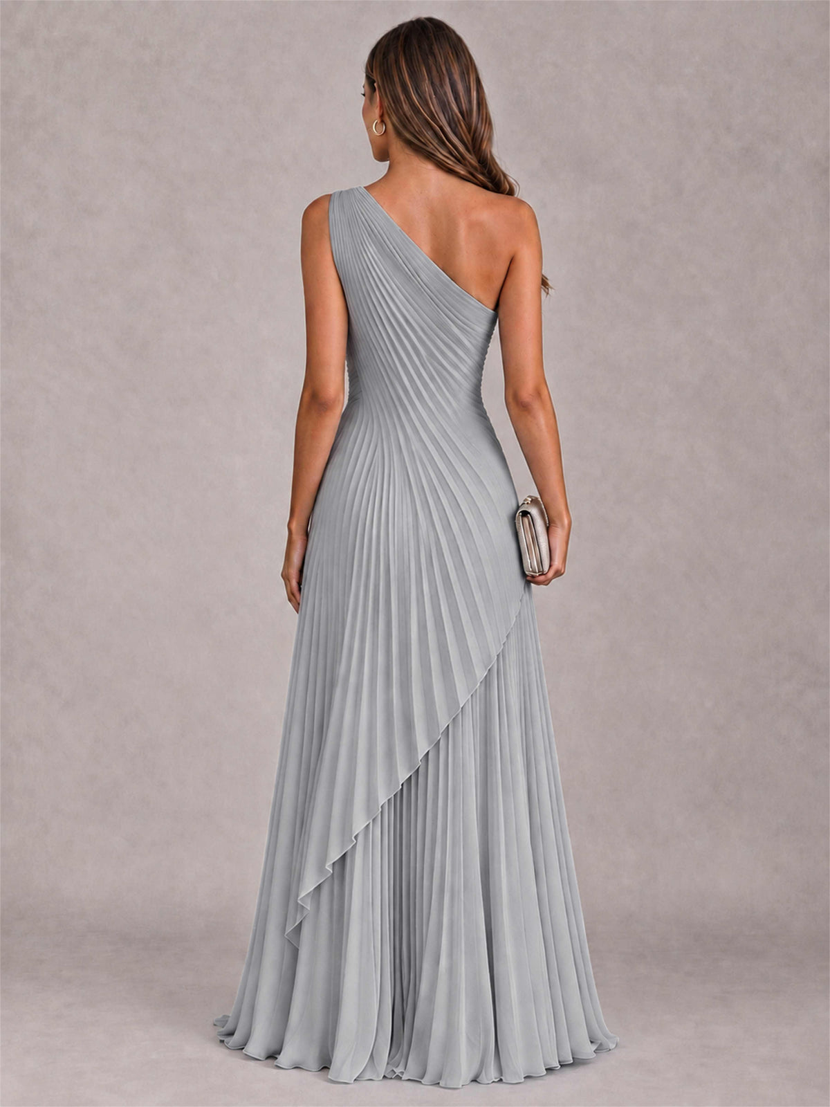 Elegant One Shoulder Pleated Chiffon Formal Dress