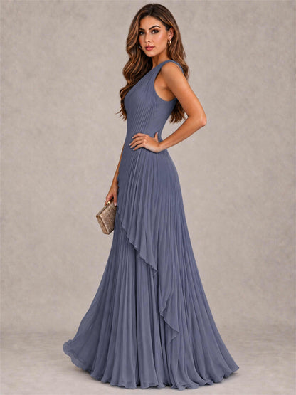 Elegant One Shoulder Pleated Chiffon Formal Dress