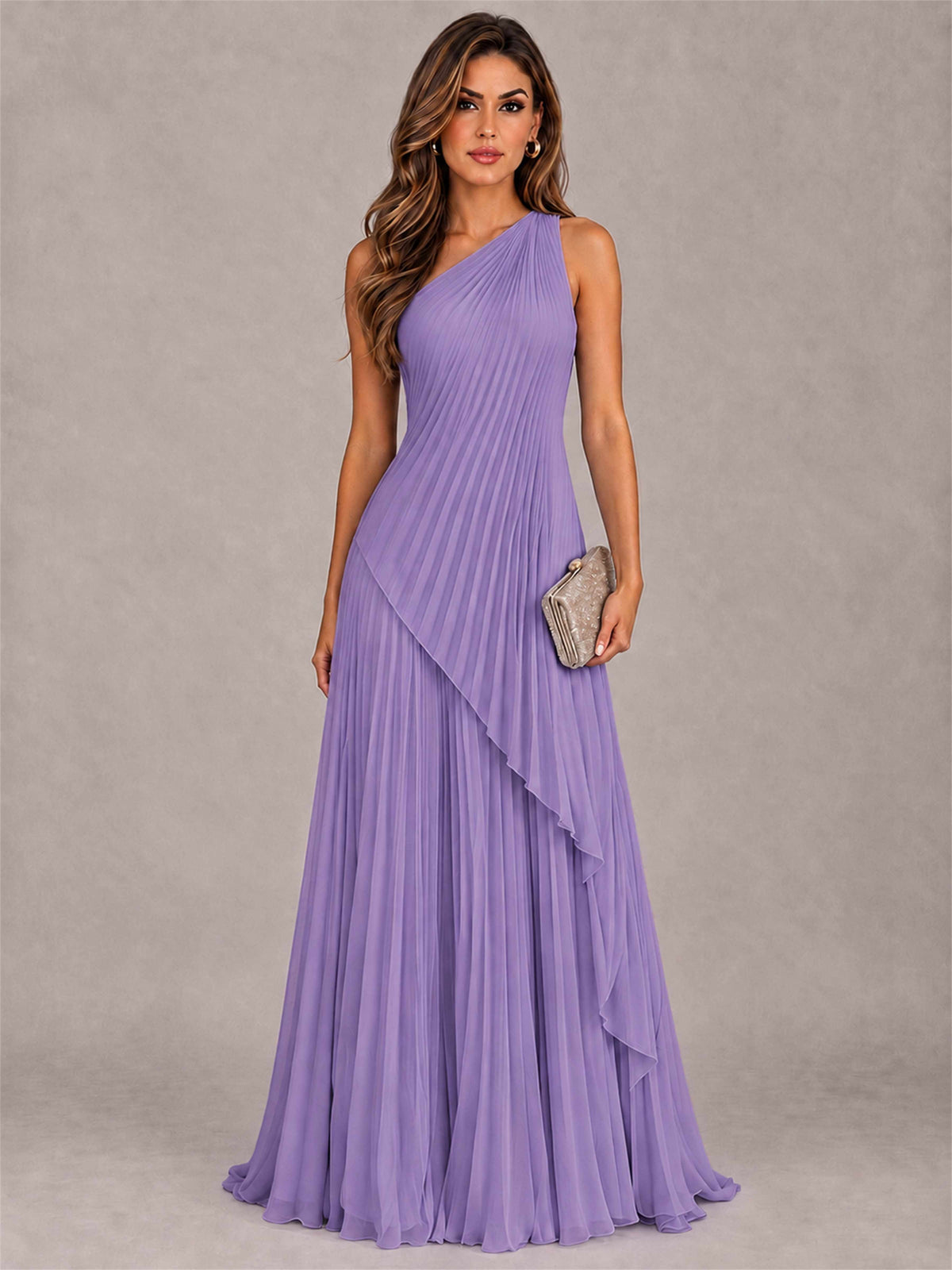 Elegant One Shoulder Pleated Chiffon Formal Dress