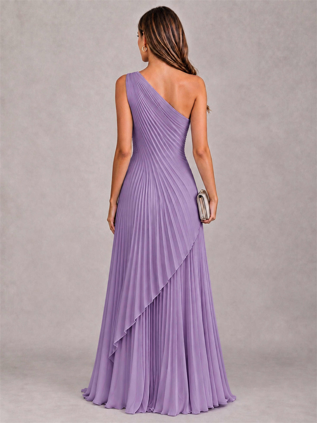 Elegant One Shoulder Pleated Chiffon Formal Dress