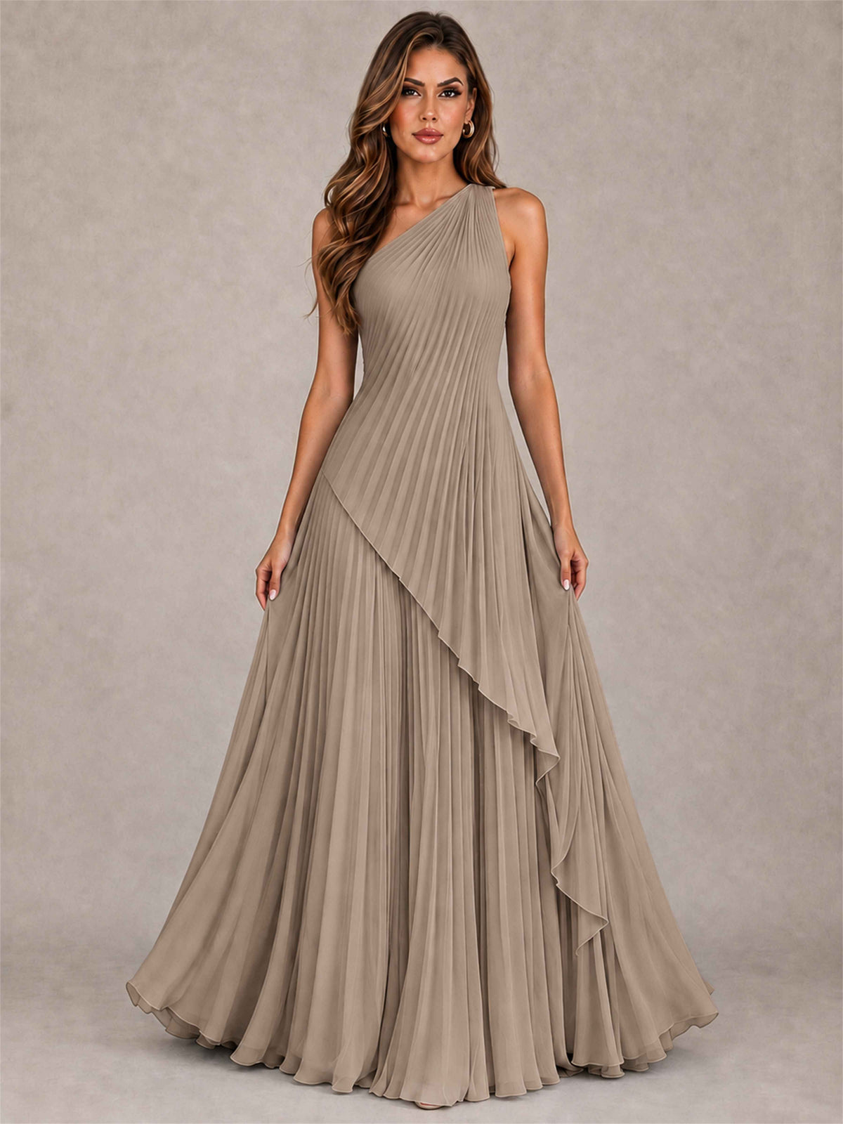 Elegant One Shoulder Pleated Chiffon Formal Dress