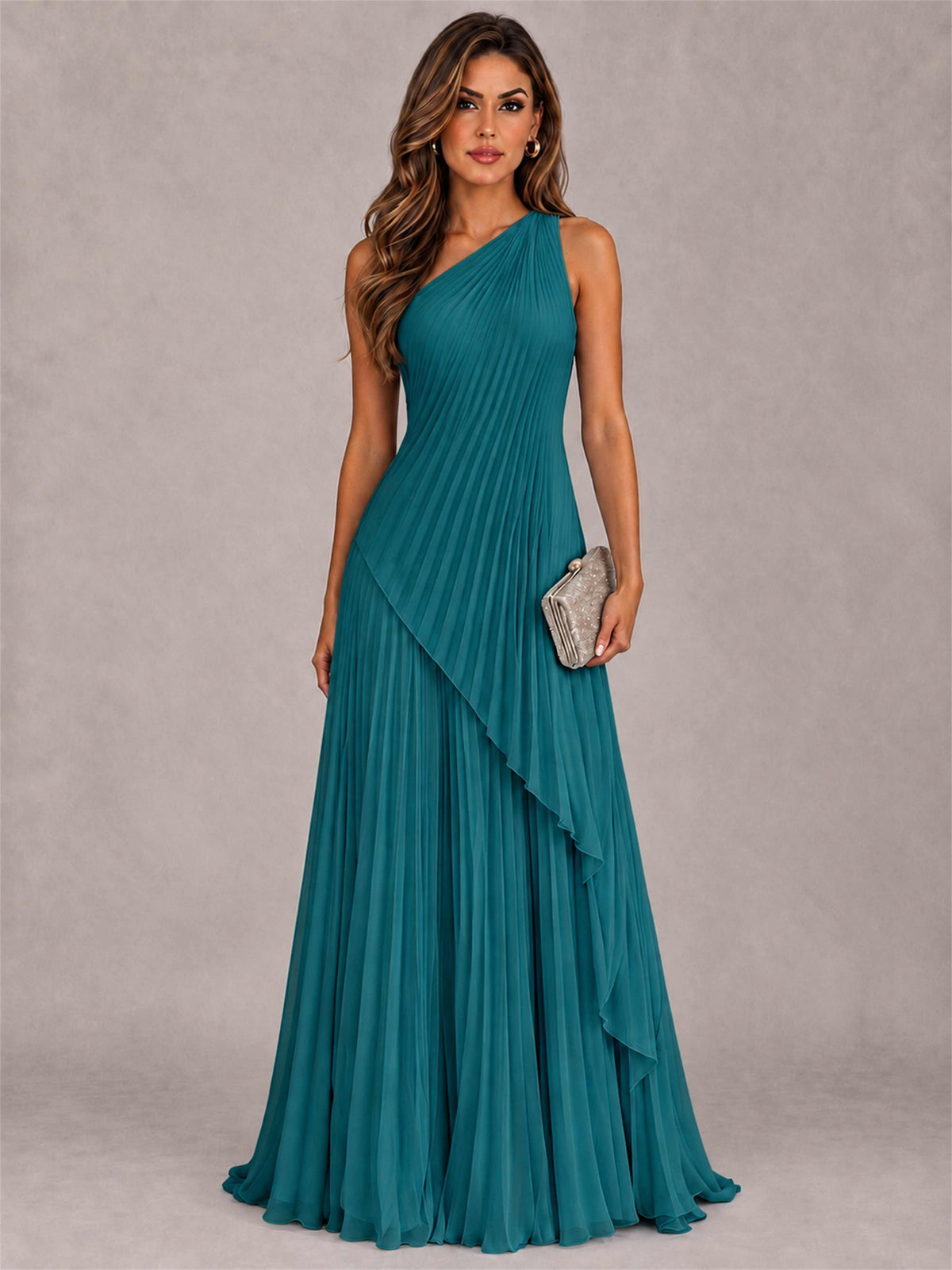 Elegant One Shoulder Pleated Chiffon Formal Dress