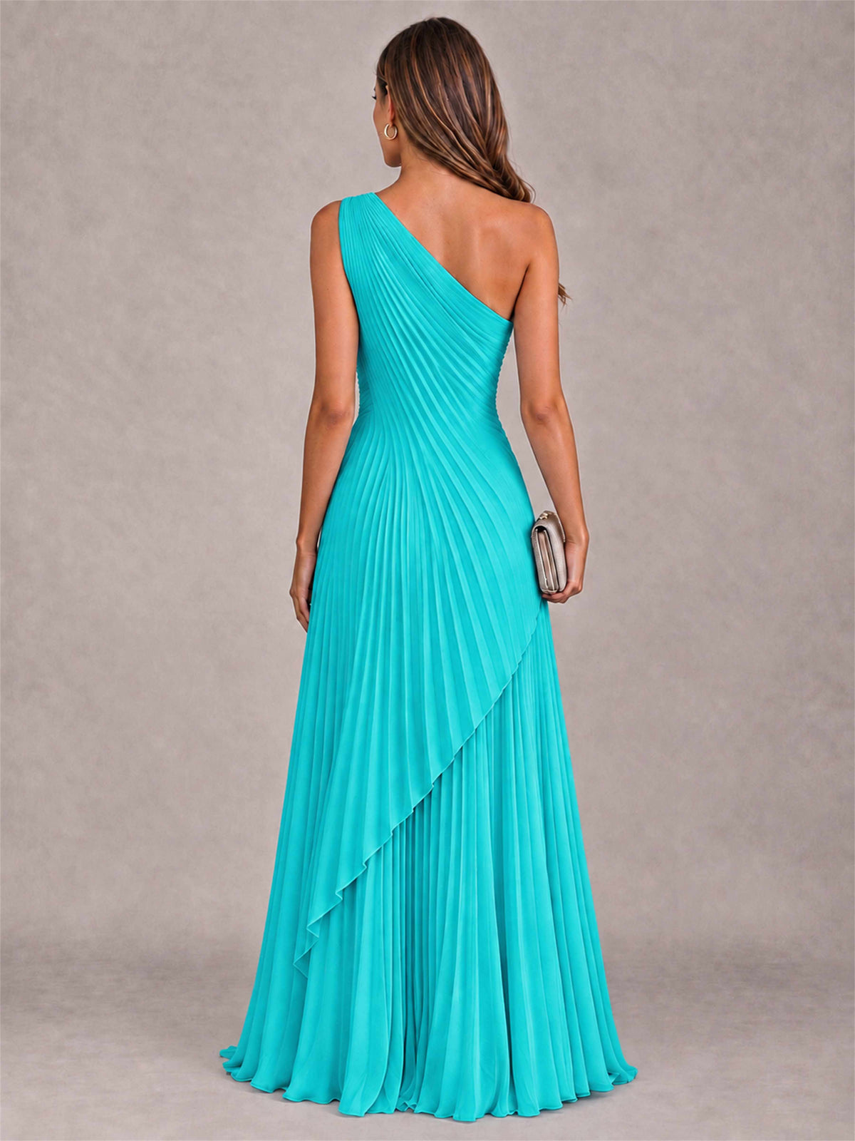 Elegant One Shoulder Pleated Chiffon Formal Dress