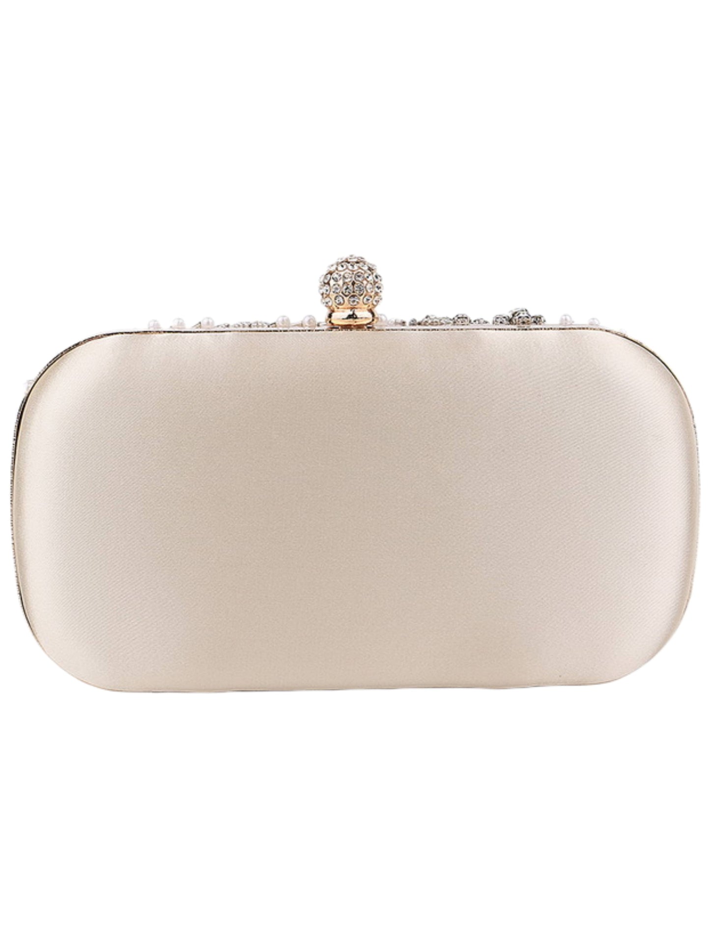 Elegant Prom Pearl Crystal Rhinestone Evening Clutch Bag