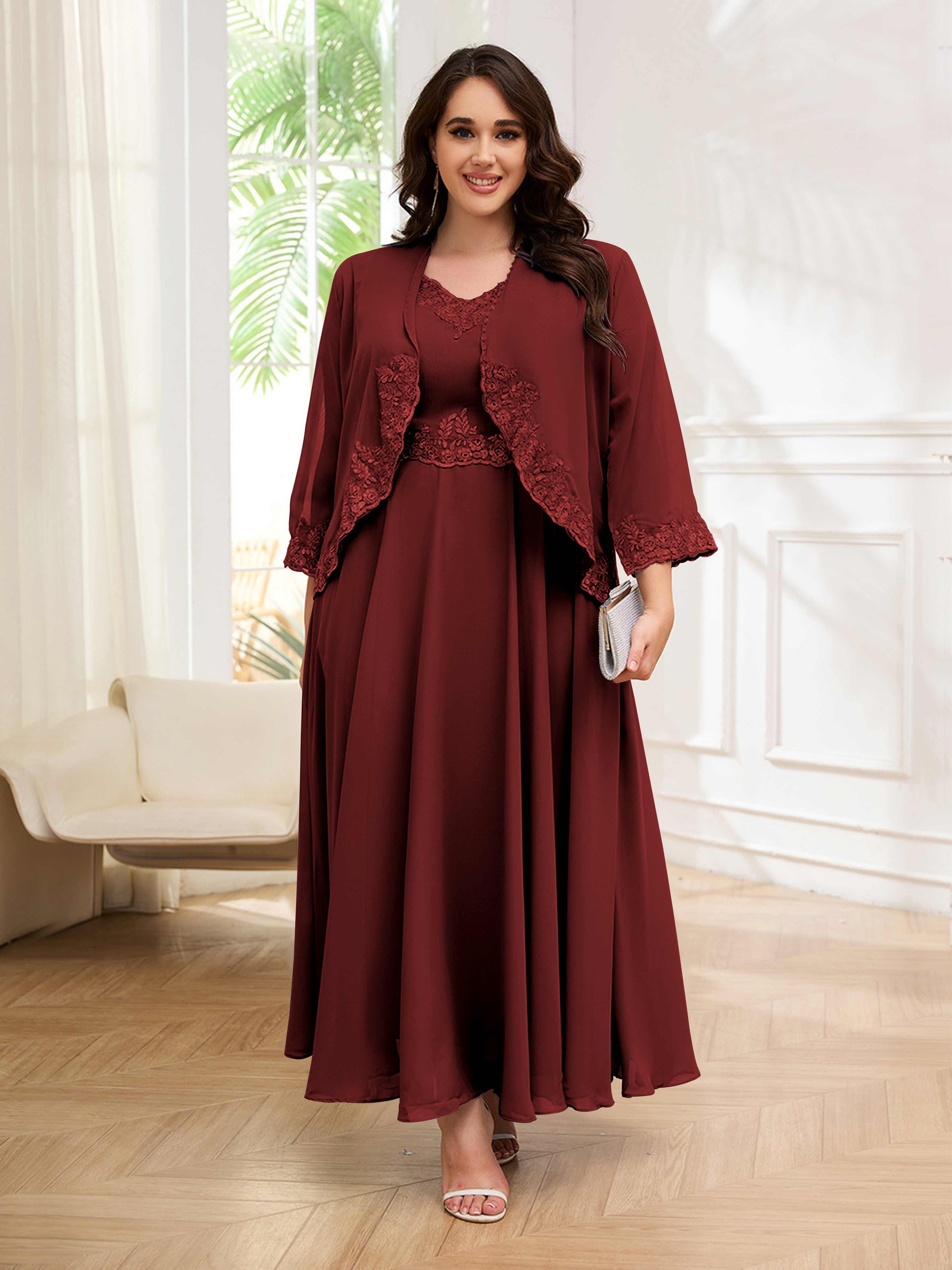 Embellished Two Pieces Appliques Plus Size Mother Of The Bride Dresses mollyevers.com Embellished Two Pieces Appliques Plus Size Mother Of The Bride Dresses mollyevers.com