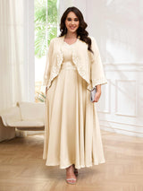 Embellished Two Pieces Appliques Plus Size Mother Of The Bride Dresses