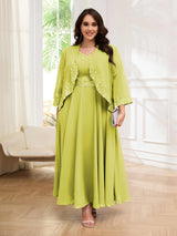 Embellished Two Pieces Appliques Plus Size Mother Of The Bride Dresses