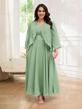 Embellished Two Pieces Appliques Plus Size Mother Of The Bride Dresses