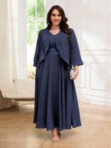 Embellished Two Pieces Appliques Plus Size Mother Of The Bride Dresses