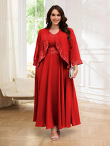 Embellished Two Pieces Appliques Plus Size Mother Of The Bride Dresses