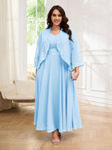 Embellished Two Pieces Appliques Plus Size Mother Of The Bride Dresses