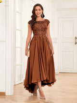 Enchanting Appliques High Low Chiffon Lace Mother Of The Bride Dresses