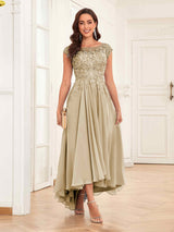 Enchanting Appliques High Low Chiffon Lace Mother Of The Bride Dresses