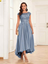 Enchanting Appliques High Low Chiffon Lace Mother Of The Bride Dresses