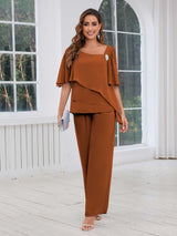 Free Shipping Ethereal Three Pieces Beading Chiffon Mother Of The Bride Dresses