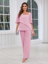 Free Shipping Ethereal Three Pieces Beading Chiffon Mother Of The Bride Dresses
