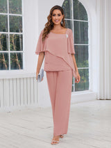 Free Shipping Ethereal Three Pieces Beading Chiffon Mother Of The Bride Dresses