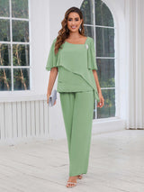 Free Shipping Ethereal Three Pieces Beading Chiffon Mother Of The Bride Dresses
