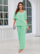 Free Shipping Ethereal Three Pieces Beading Chiffon Mother Of The Bride Dresses