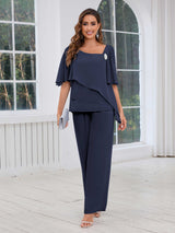 Free Shipping Ethereal Three Pieces Beading Chiffon Mother Of The Bride Dresses