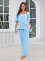 Free Shipping Ethereal Three Pieces Beading Chiffon Mother Of The Bride Dresses