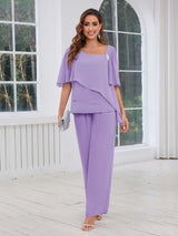 Free Shipping Ethereal Three Pieces Beading Chiffon Mother Of The Bride Dresses