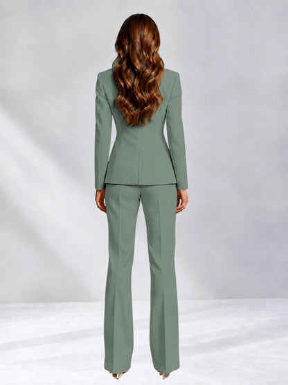 Eucalyptus 2 Pieces Slim Fit One Button Women's Suits for Commuting