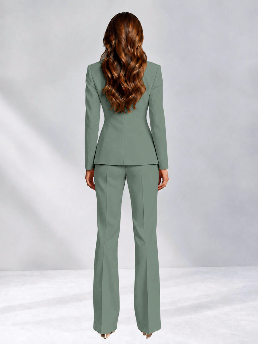 Eucalyptus 2 Pieces Slim Fit One Button Women's Suits for Commuting