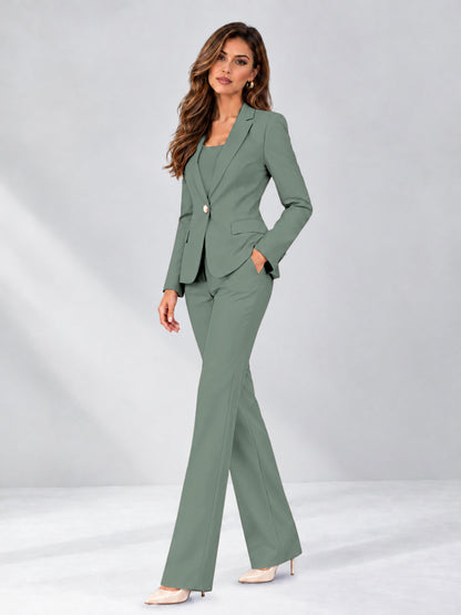 Eucalyptus 2 Pieces Slim Fit One Button Women's Suits for Commuting