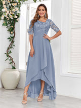 Fashionable Lace Appliques High-Low Chiffon Mother Of The Bride Dresses