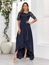 Fashionable Lace Appliques High-Low Chiffon Mother Of The Bride Dresses