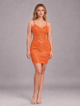 Fashionable V-Neck Spaghetti Straps Short Mini Homecoming Dress