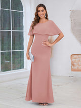 Feminine Scoop Sheath Chiffon Floor Length Mother Of The Bride Dresses