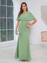 Feminine Scoop Sheath Chiffon Floor Length Mother Of The Bride Dresses