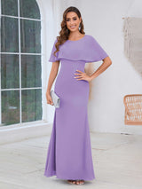 Feminine Scoop Sheath Chiffon Floor Length Mother Of The Bride Dresses