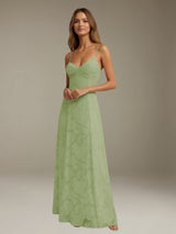 Free Shipping Floral Lace Spaghetti Straps Prom Dress Ankle Length with Ruffles