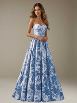 Floral Sweetheart Prom Dress Floor Length