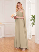 Flowing Ruched Floor Length Empire Waist Chiffon Bridesmaid Dresses
