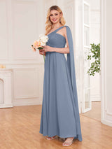 Flowing Ruched Floor Length Empire Waist Chiffon Bridesmaid Dresses