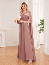 Flowing Ruched Floor Length Empire Waist Chiffon Bridesmaid Dresses