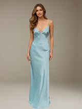 Free Shipping Formal Dress Spaghetti Straps V-Neck with Lace-Up Back